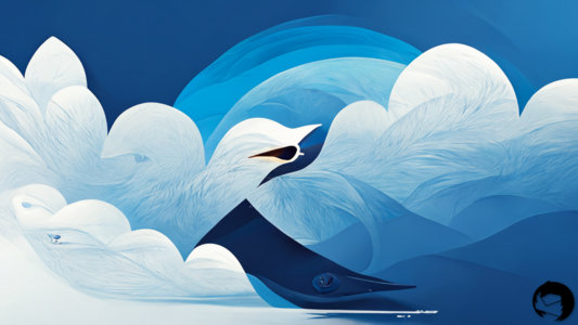 AI-generated desktop wallpaper inspired by the Mozilla Thunderbird logo.