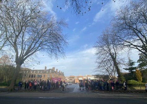 Well populated picket line outside Hull University