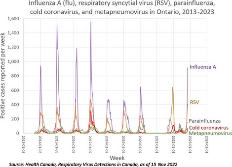 There was only one year of no RSV infections in Ontario, and a very high number last year.