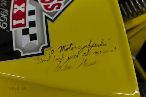 Ness signed his work when he gave it to Motorcyclepedia, wishing them well.