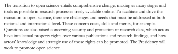 Extract from the "Swedish Presidency Program”: