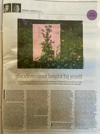Opinie-artikel Biodiversiteit begint bij jezelf