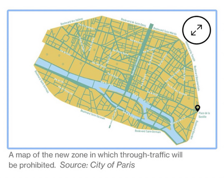 A map of the new zone where through-traffic will be limited