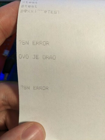 Print out on dot matrix says ?SN ERROR 

OVO JE ORAO