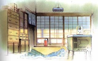 Empty living-room. From "Only Yesterday" anime