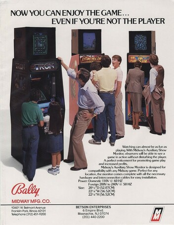 Ad for Midway's auxiliary show monitor