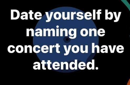 Text reading Date yourself by naming one concert you have attended.