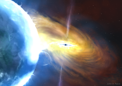 Artist’s impression of a black hole accretion. Credit: John A. Paice