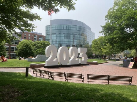 It’s a big statue of the number 2023, situated on northeastern university campus

it was presumably placed here for graduation and will be gone before the year is over. this is a shitpost.