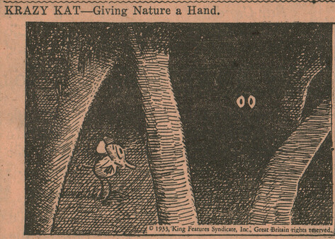 Mouse spots two eyes in the dark.