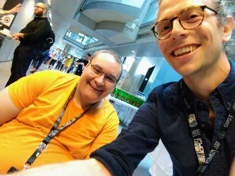 Selfie photo of ACDH-CH's Omar Siam and Timo Frühwirth.