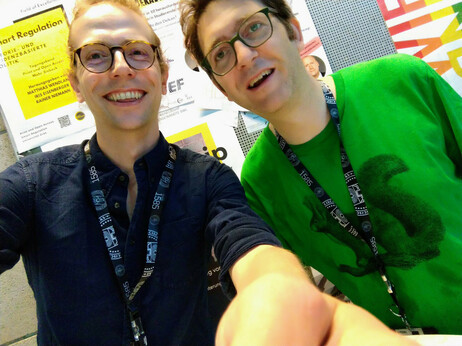 Selfie photo of ACDH-CH's Klaus Illmayer and Timo Frühwirth.