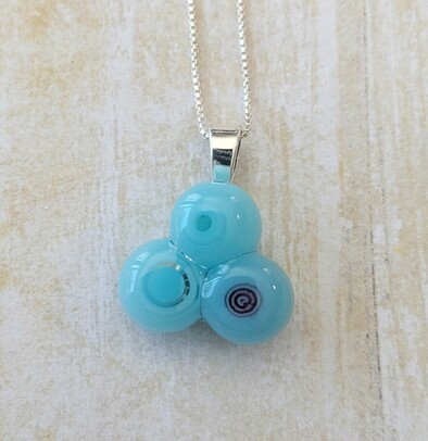 blue and purple blob pendant