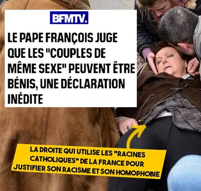 Christine Boutin s'évanouit devant la déclaration du Pape François