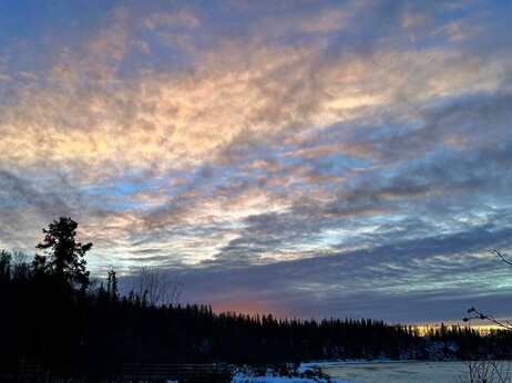 Gorgeous sky of many colors over the Kenai River today at sunset