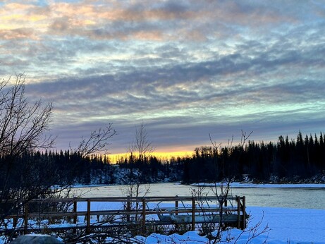 Gorgeous sky of many colors over the Kenai River today at sunset