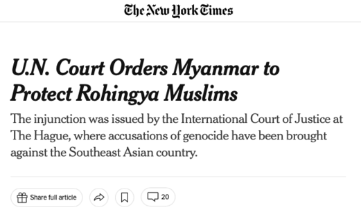 Screenshot of 2020 NYT article with the text in post