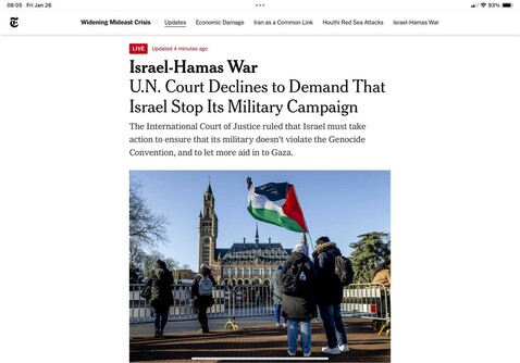 The 2023 article. The article is grouped under "Israel-Hamas war"
