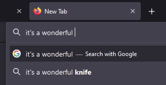 google autocomplete: "it's a wonderful knife"