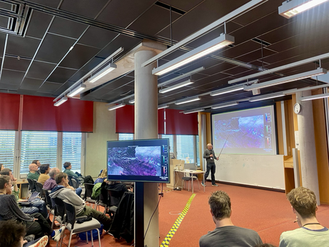 Thorsten Mauritsen presenting results of the Storms & Radiation  team.