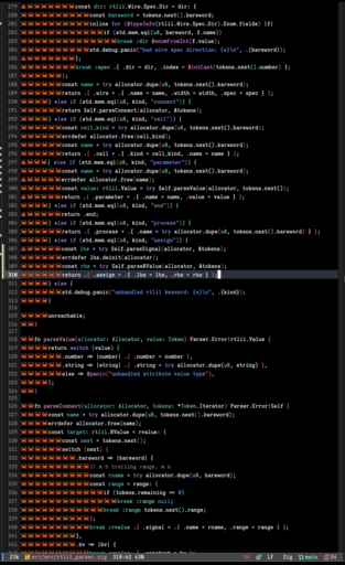 screenshot of some zig code, indented with crab emoji