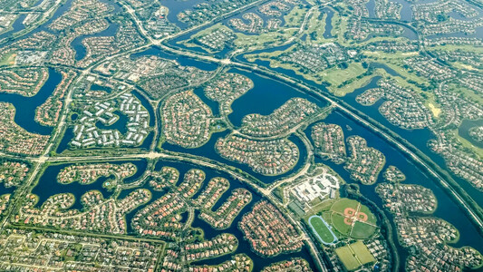 aerial photo - homes on the water, Collier County, Florida