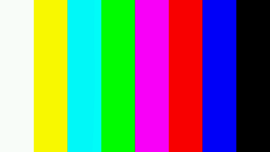 Colour bars test pattern generated by the Arm Mali C55 ISP