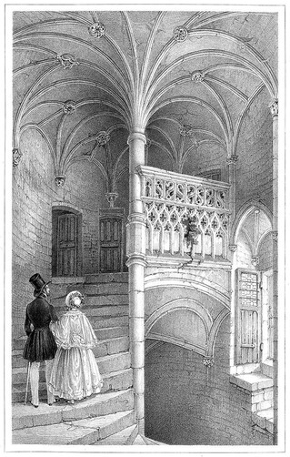 View of a spiral staircase topped by spectacular palm vaulting in the Logis Barrault, a building dating back to the late fifteenth century that now houses the Museum of Fine Arts of Angers.
