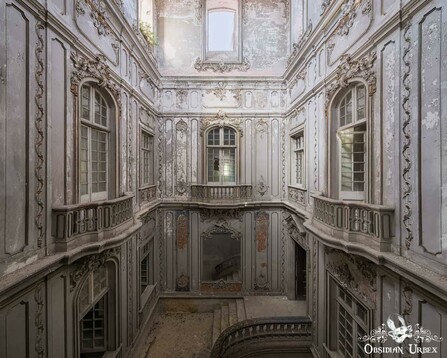 abandoned palace stairway