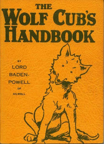 Cover of The Wolf Cub's Handbook by Robert Baden-Powell, first published in 1916