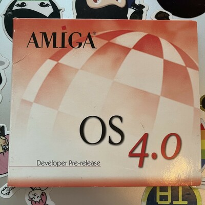 Photo of an Amiga OS 4.0 developer prerelease CD.