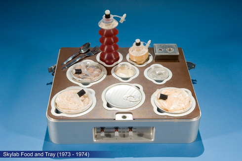 Food and tray from the Skylab era (1973–74) to give a general representation of space food. The paper had only generic van Krevelen diagrams, and I did not want to inflict that on anyone.