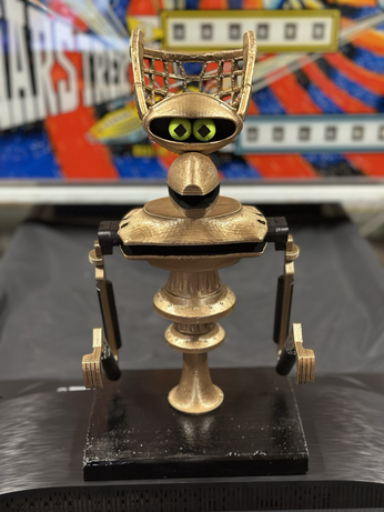 3D printed Crow T Robot character, front view.