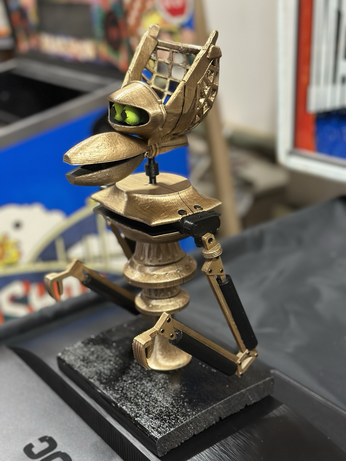 3D printed Crow T Robot character, front-right view.