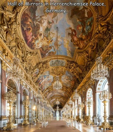 Hall of Mirrors. Herrenchiemsee Palace, Germany.