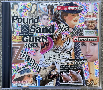 its a cd which is a collage which is cut up pieces of things glue sticked to a plastic jewel case which you can purchase for the small price of 9 dolla plus shipping (usa only sorry) i love uuuu