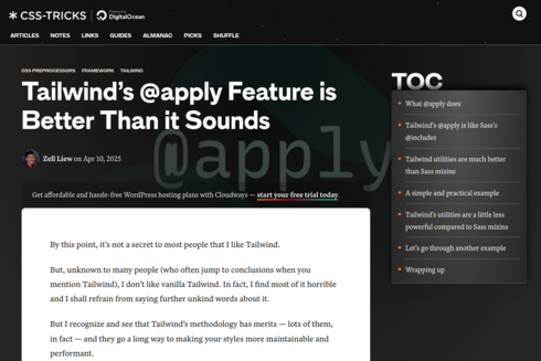 Screenshot of Tailwind&#39;s @apply Feature is Better Than it Sounds
