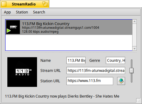 StreamRadio, an application native to Haiku to search for and listen to internet radio stations.