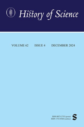 Cover of issue 4 of volume 62 of the journal History of Science