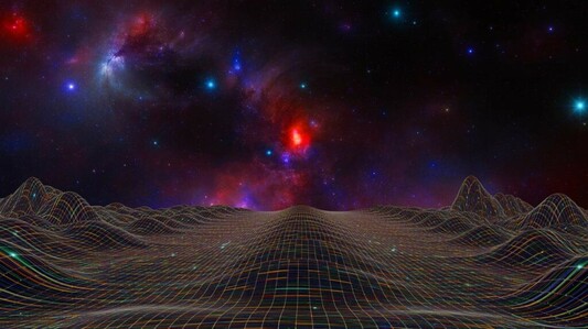 Illustration of the proposed concept of quantized spacetime unifying general relativity and quantum mechanics. Image generated by AI.