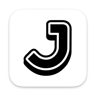 A capital J corresponding to the Journelly icon