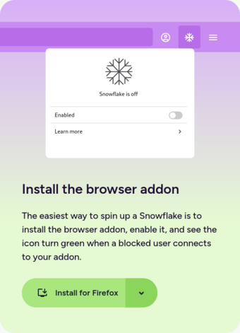 Snowflake proxy browser addon