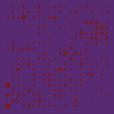Grid of circles of varying sizes