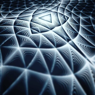 Kaleidoscopic perspective of abstract figures