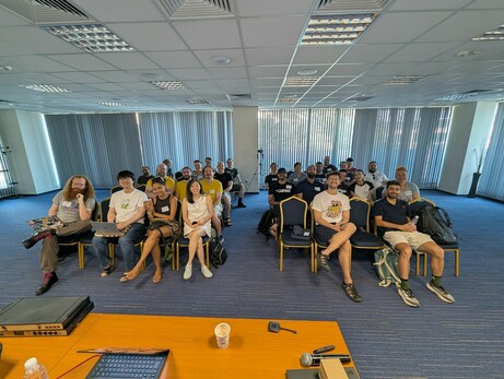 A group of people attending the opening talk