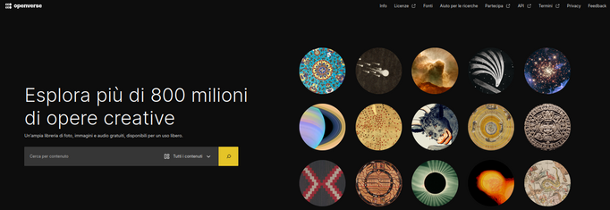 Home page di Openverse
Esplora più di 800 milioni di opere creative

Un'ampia libreria di foto, immagini e audio gratuiti, disponibili per un uso libero.