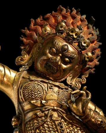 #Dharmapala Begtse Chen, #Dharma protector, Lord of War. 18th century. Gilt-bronze.
#BuddhistArt #Buddhism