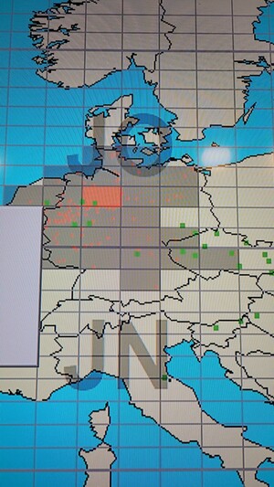 Locator Map mit bisherigen Kontakten.