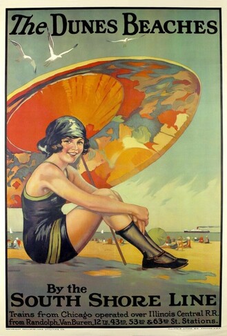 Tje Dunes Beaches By the South Shore Line. 1925 Artist: Oscar Rabe Hanson