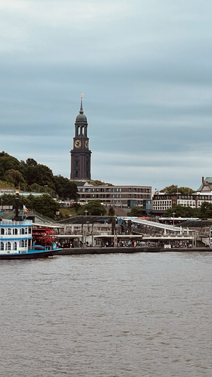 Elbe, Landungsbrücken und unser Michel.